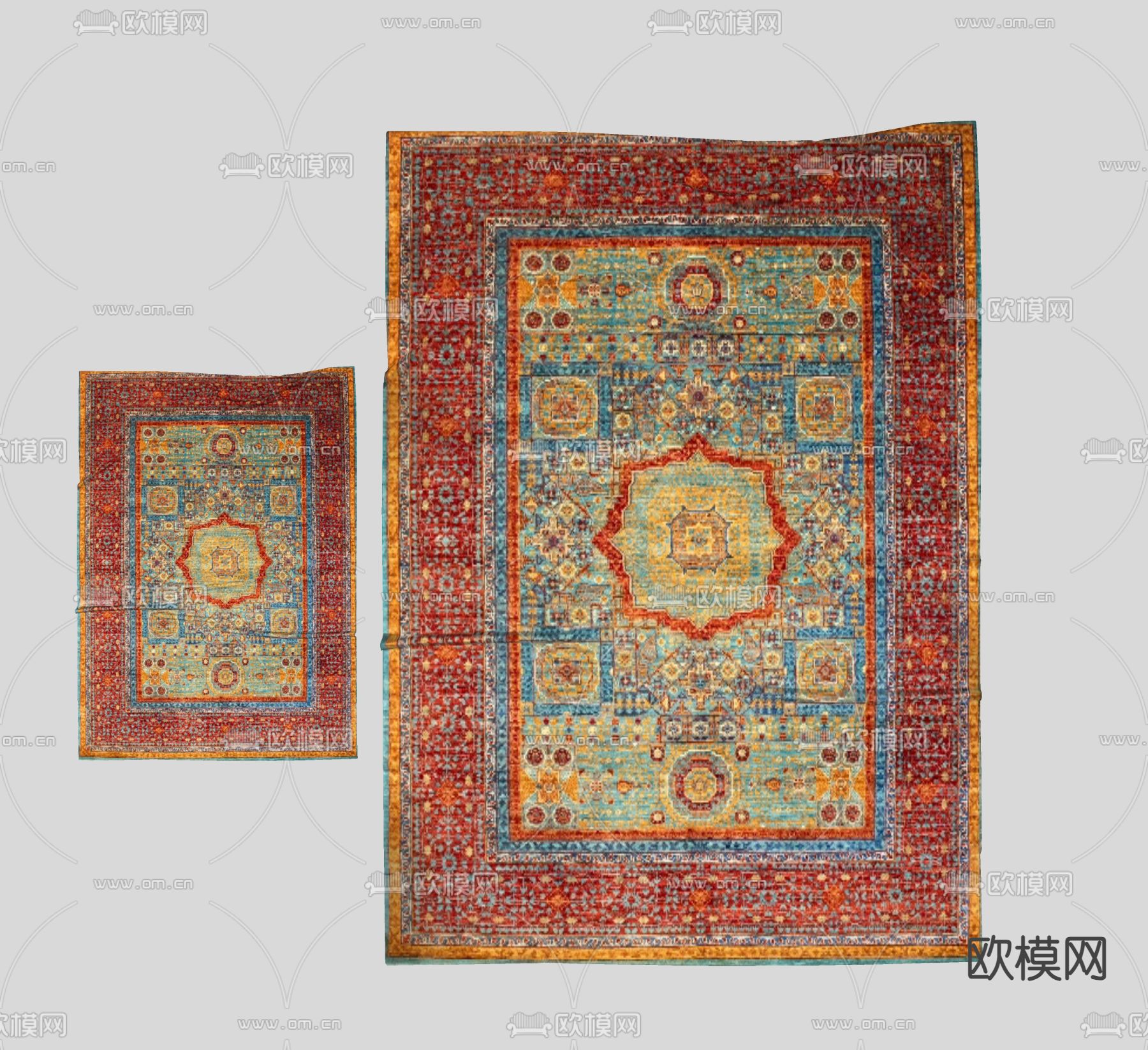 东南亚地毯su模型下载（渲染图2）