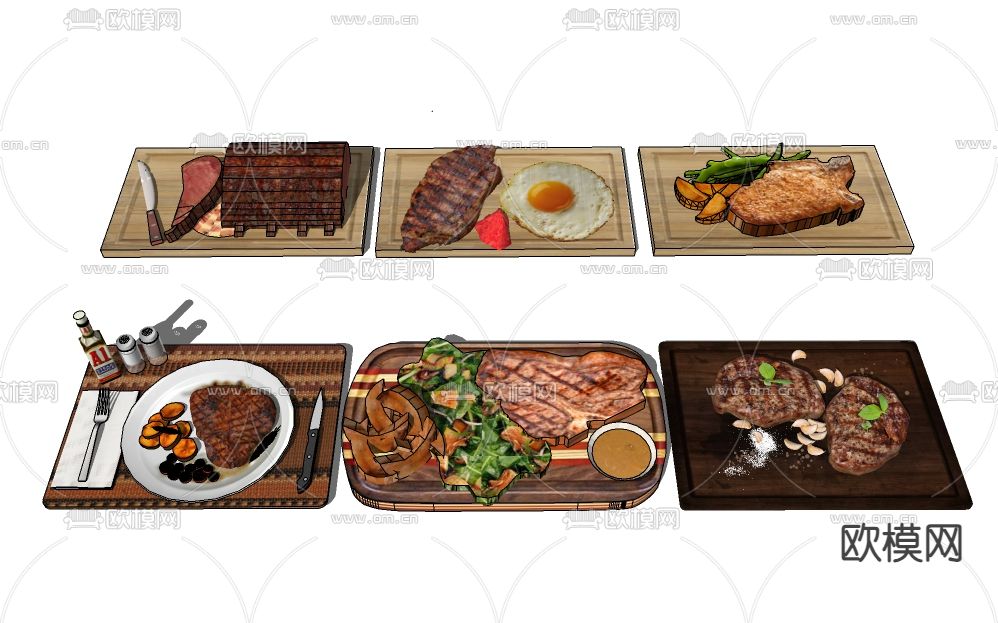 牛排 西餐su模型下载（渲染图1）