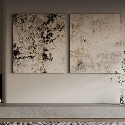 侘寂风装饰画su模型