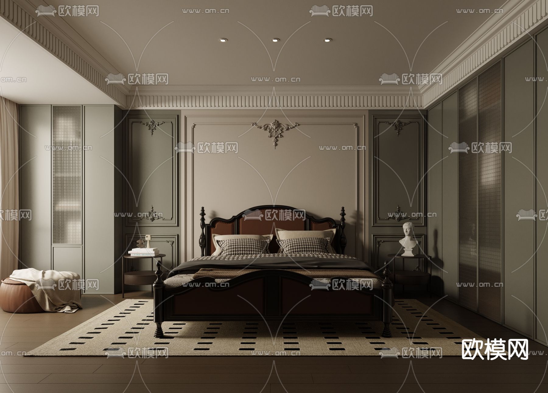 法式卧室 主人房3d模型下载