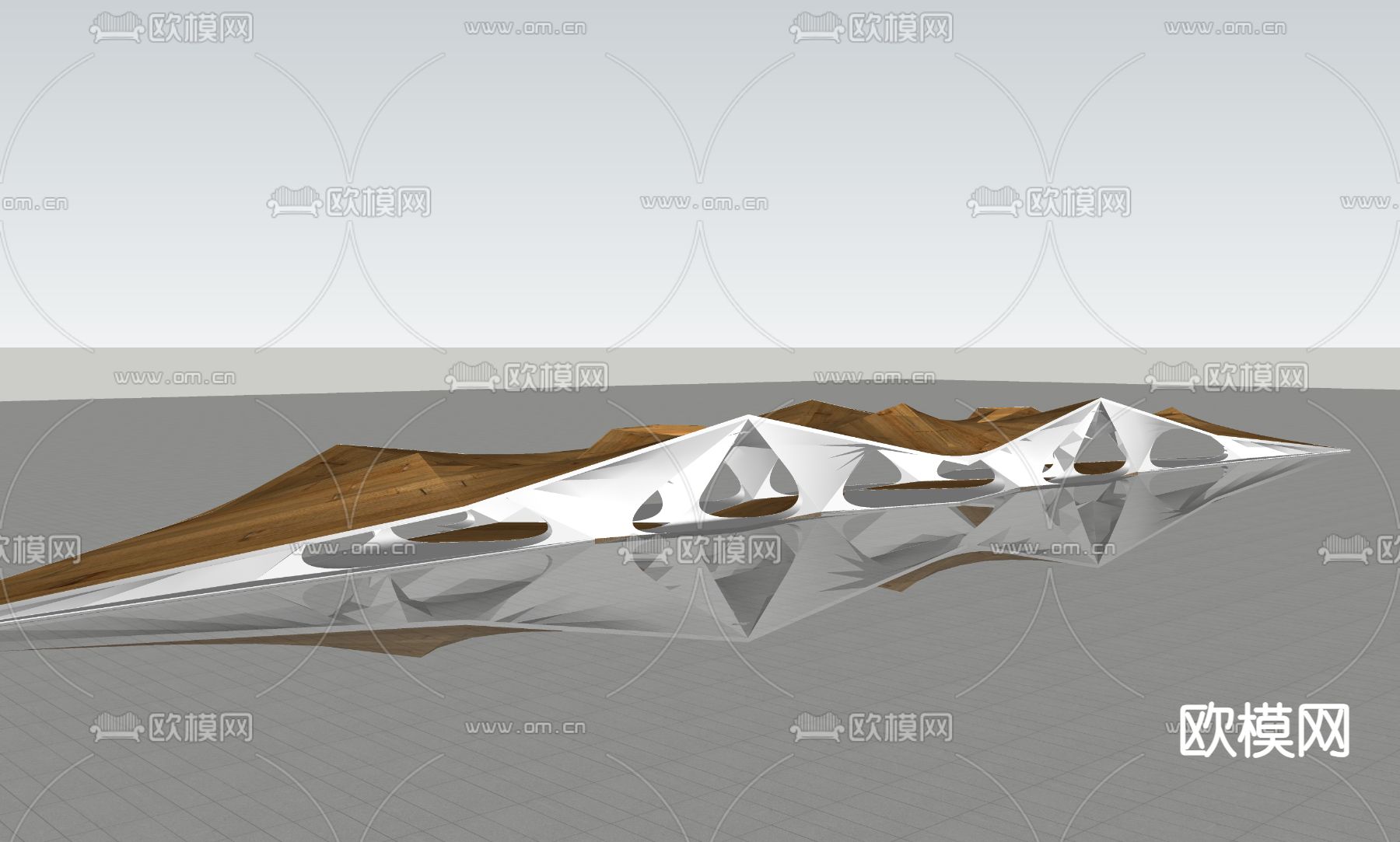 异形廊架su模型下载（渲染图2）