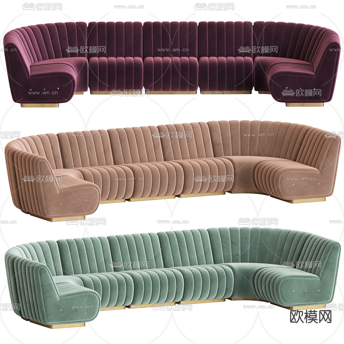模块沙发 卡座沙发3d模型下载