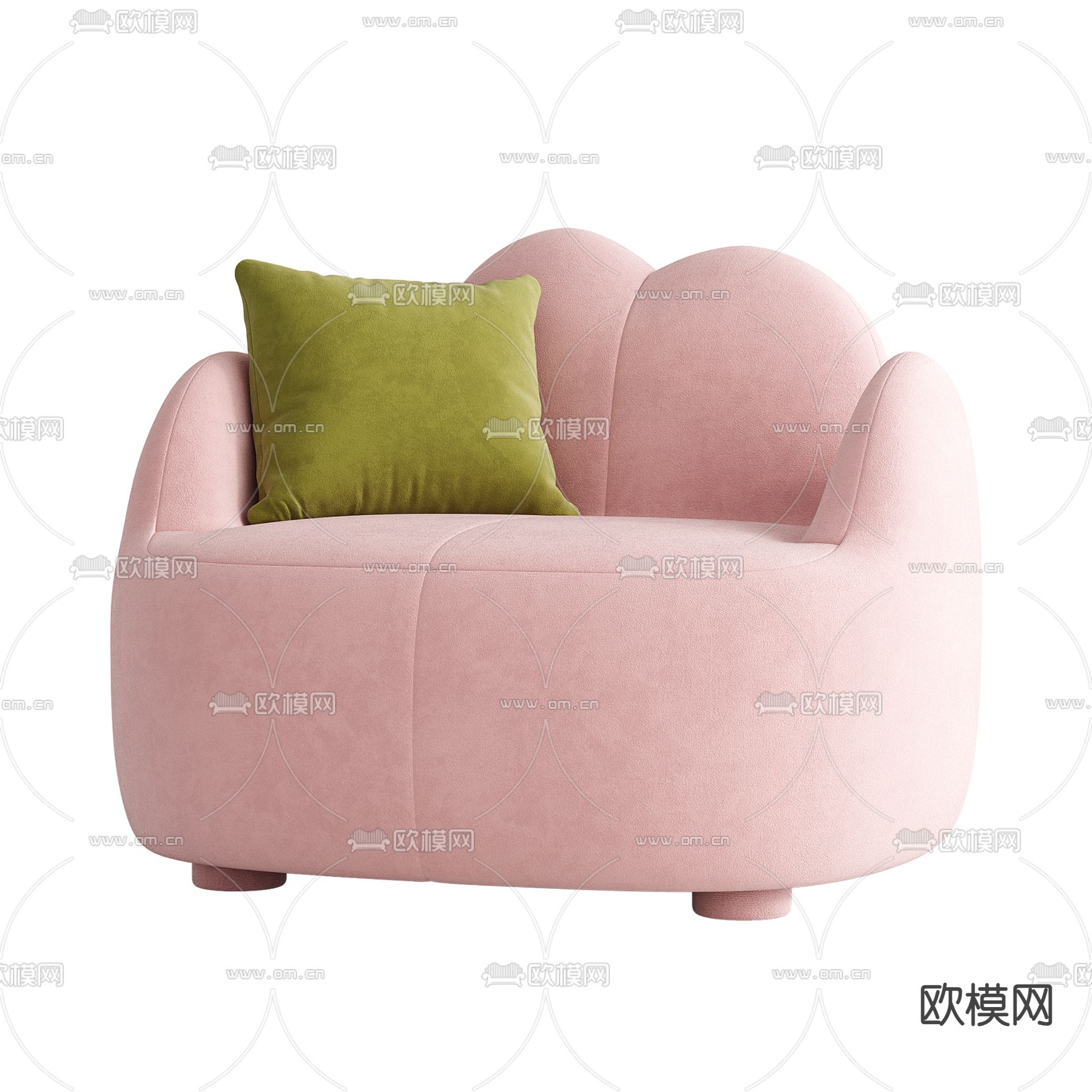 孟菲斯风沙发 单人沙发3d模型下载（渲染图2）