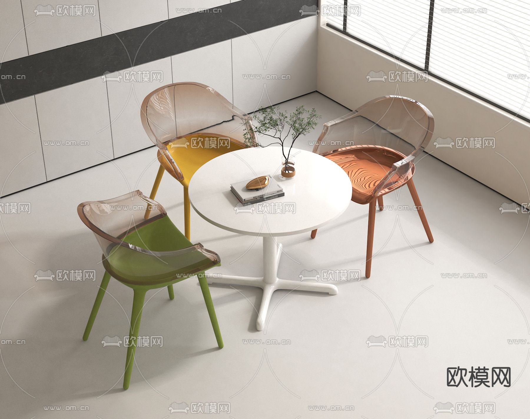 休闲桌椅 洽谈桌椅3d模型下载