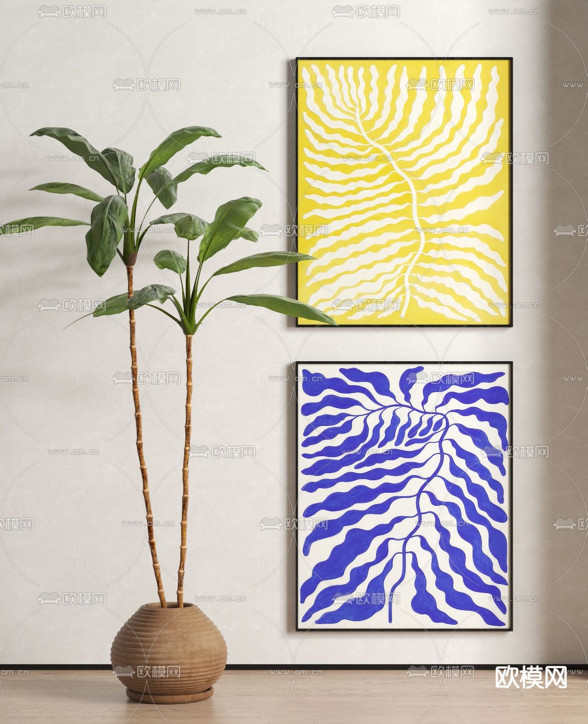 北欧装饰画 挂画 抽象画3d模型下载