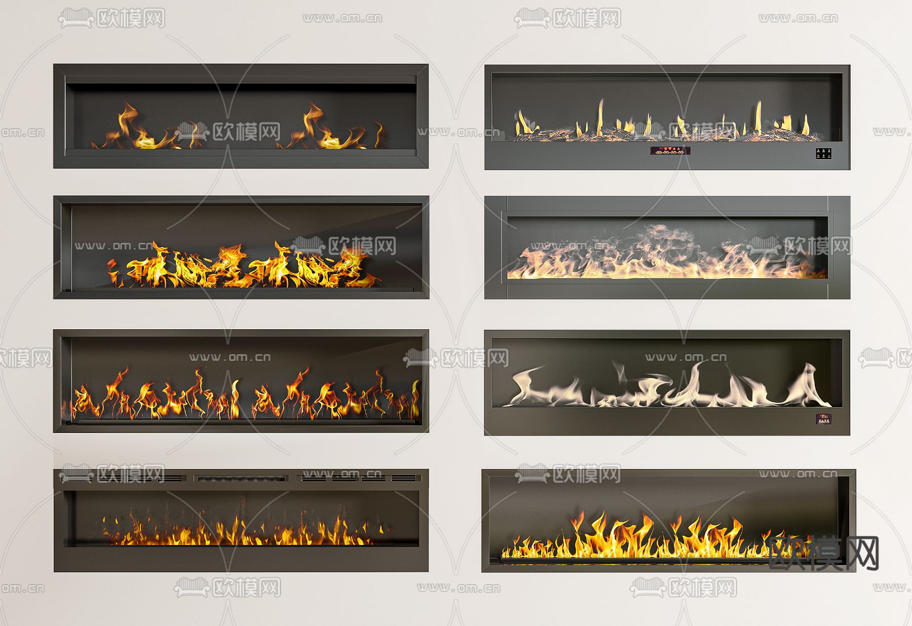电子壁炉 火焰3d模型下载