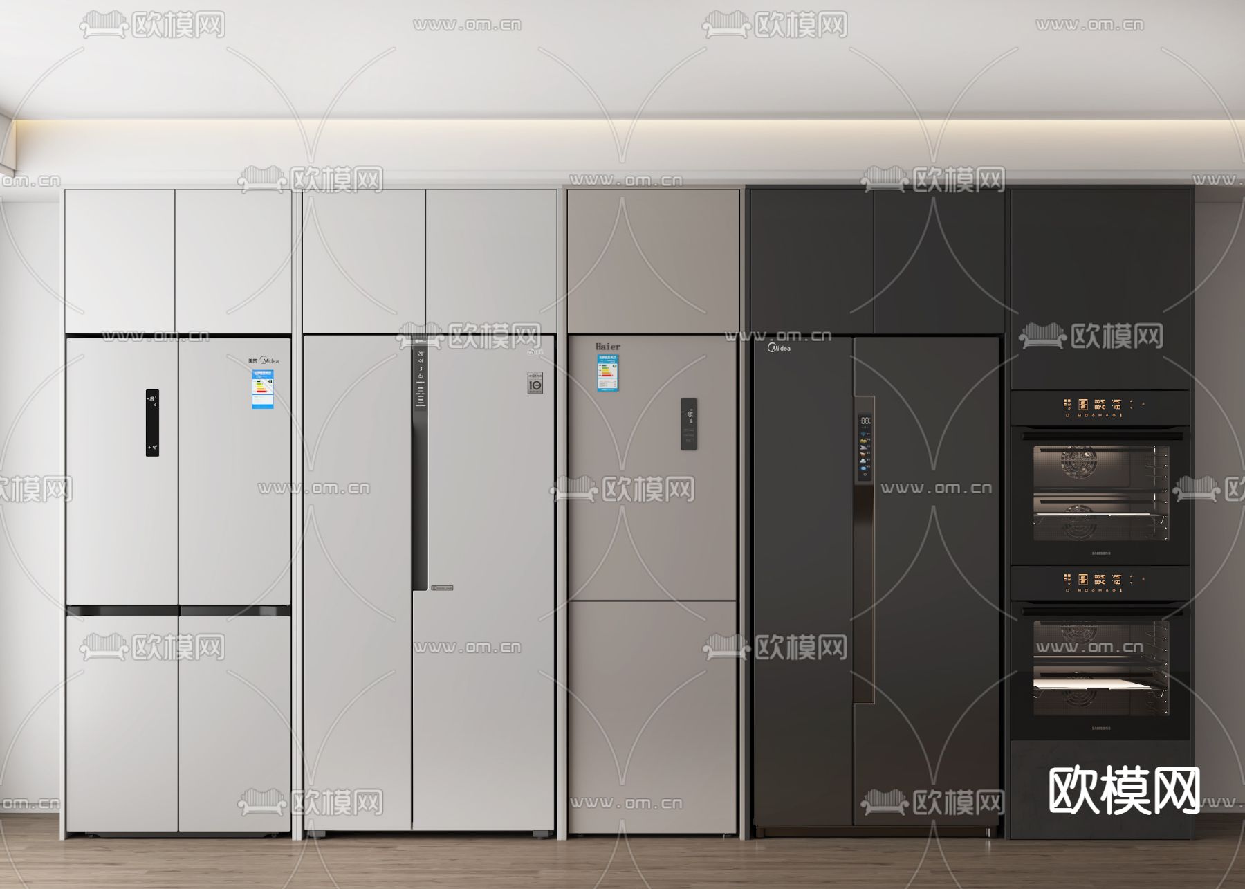 嵌入式冰箱 双门冰箱 烤箱 冰柜3d模型下载