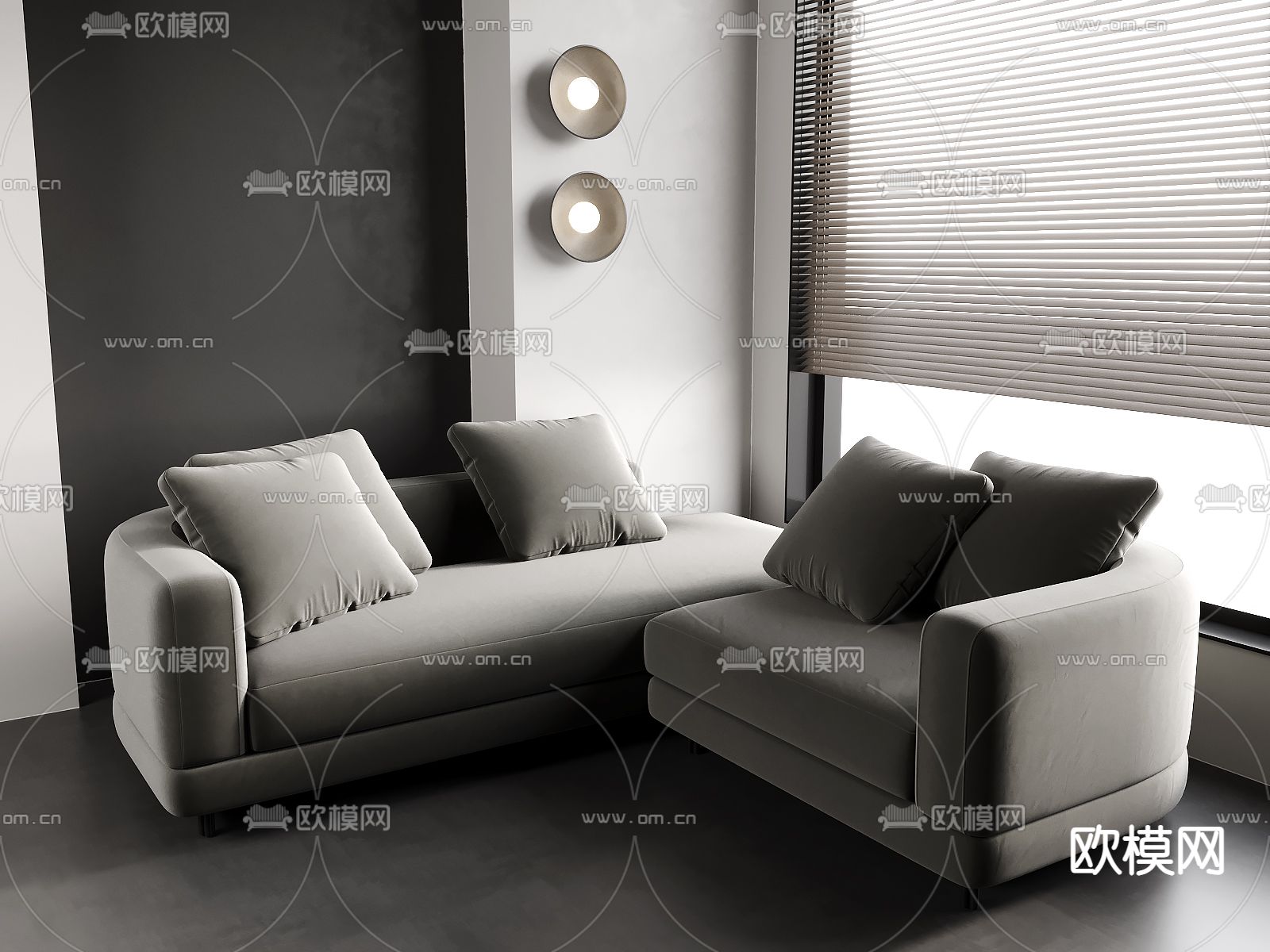 转角沙发 拼接沙发3d模型下载