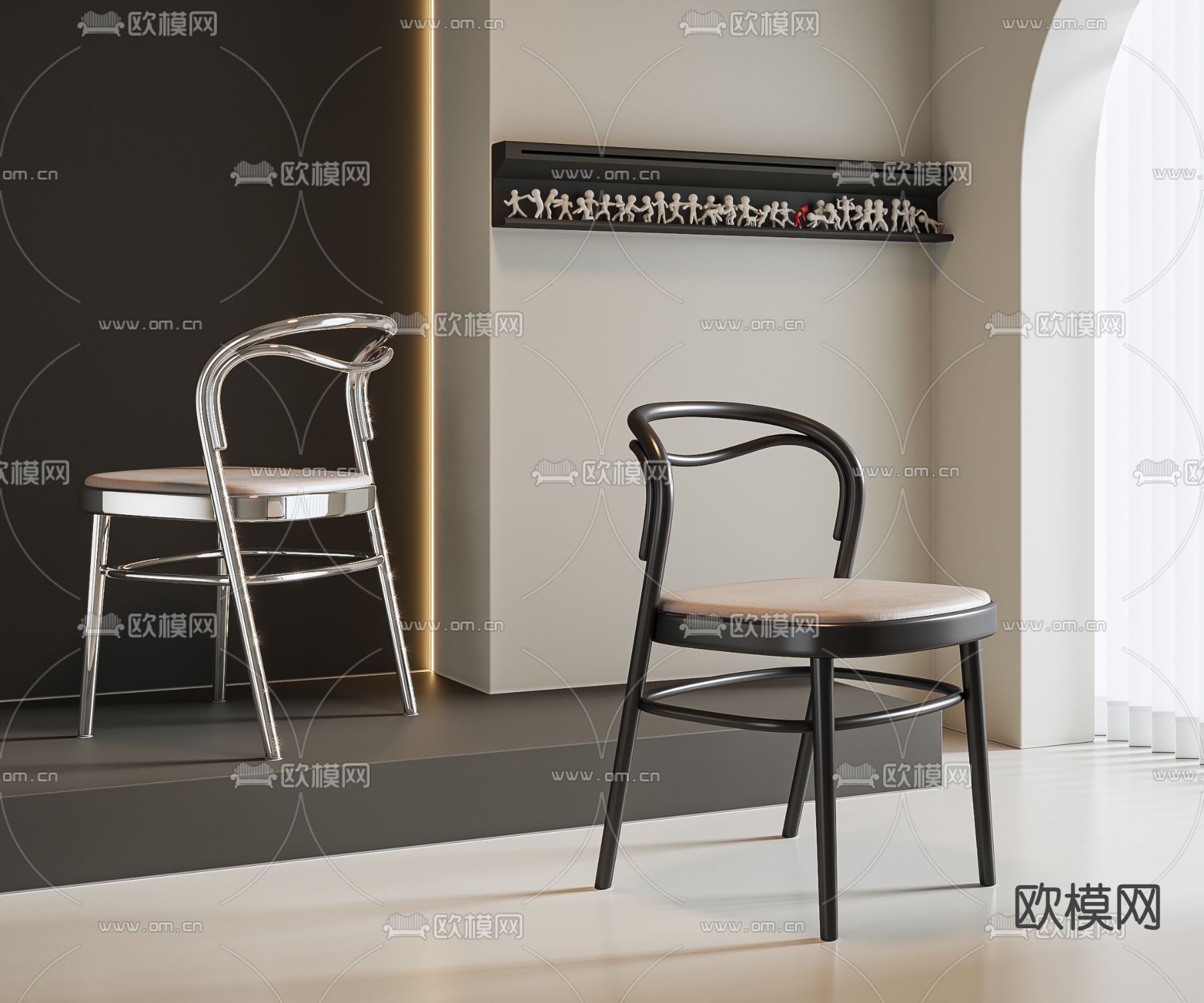 现代椅子 餐椅3d模型下载