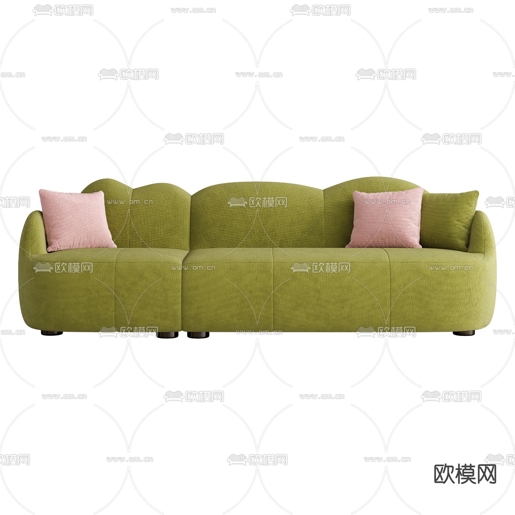 孟菲斯风沙发 多人沙发3d模型下载（渲染图2）