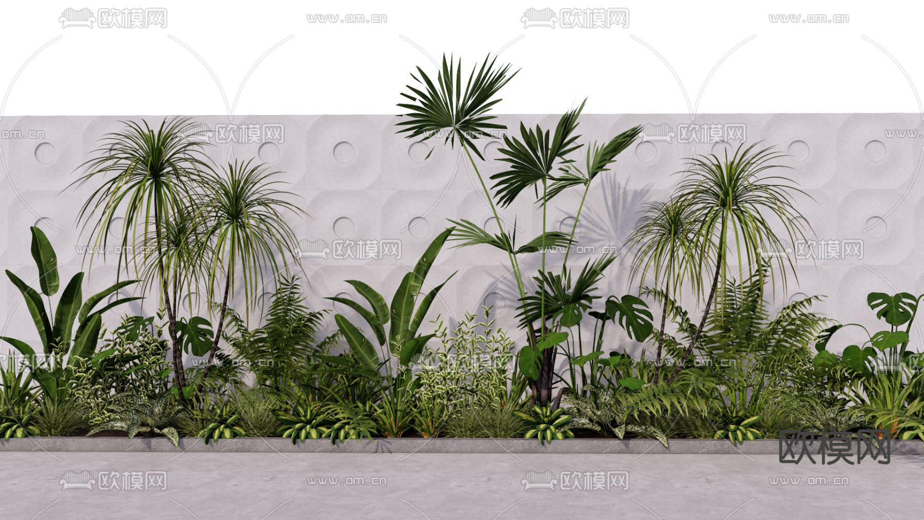 现代庭院绿植 灌木丛su模型下载（渲染图1）