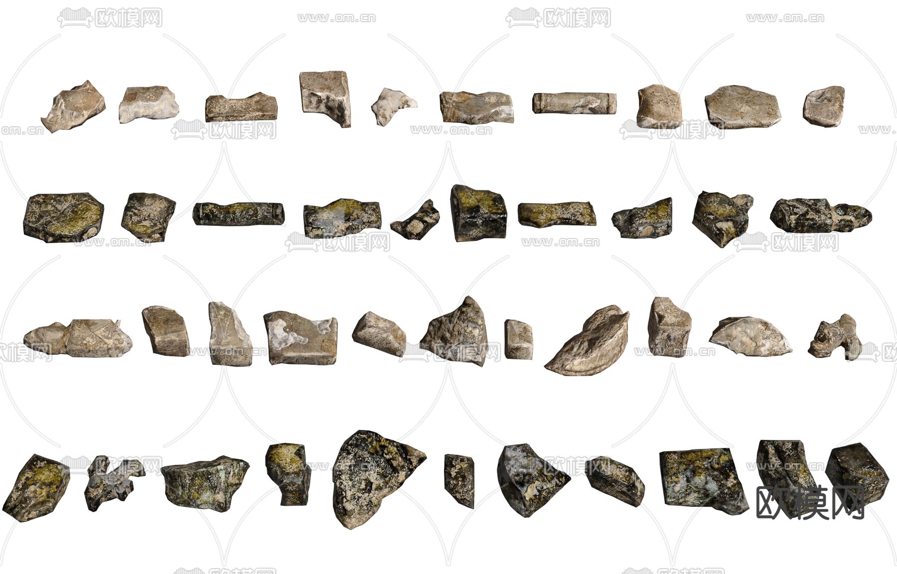 景观石 石头 砖块3d模型下载