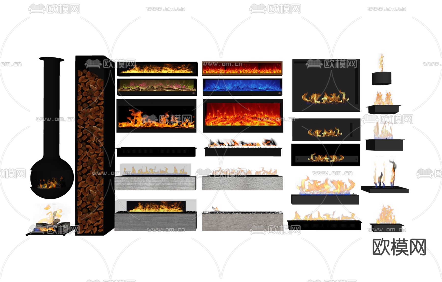 现代壁炉 火炉su模型下载（渲染图2）