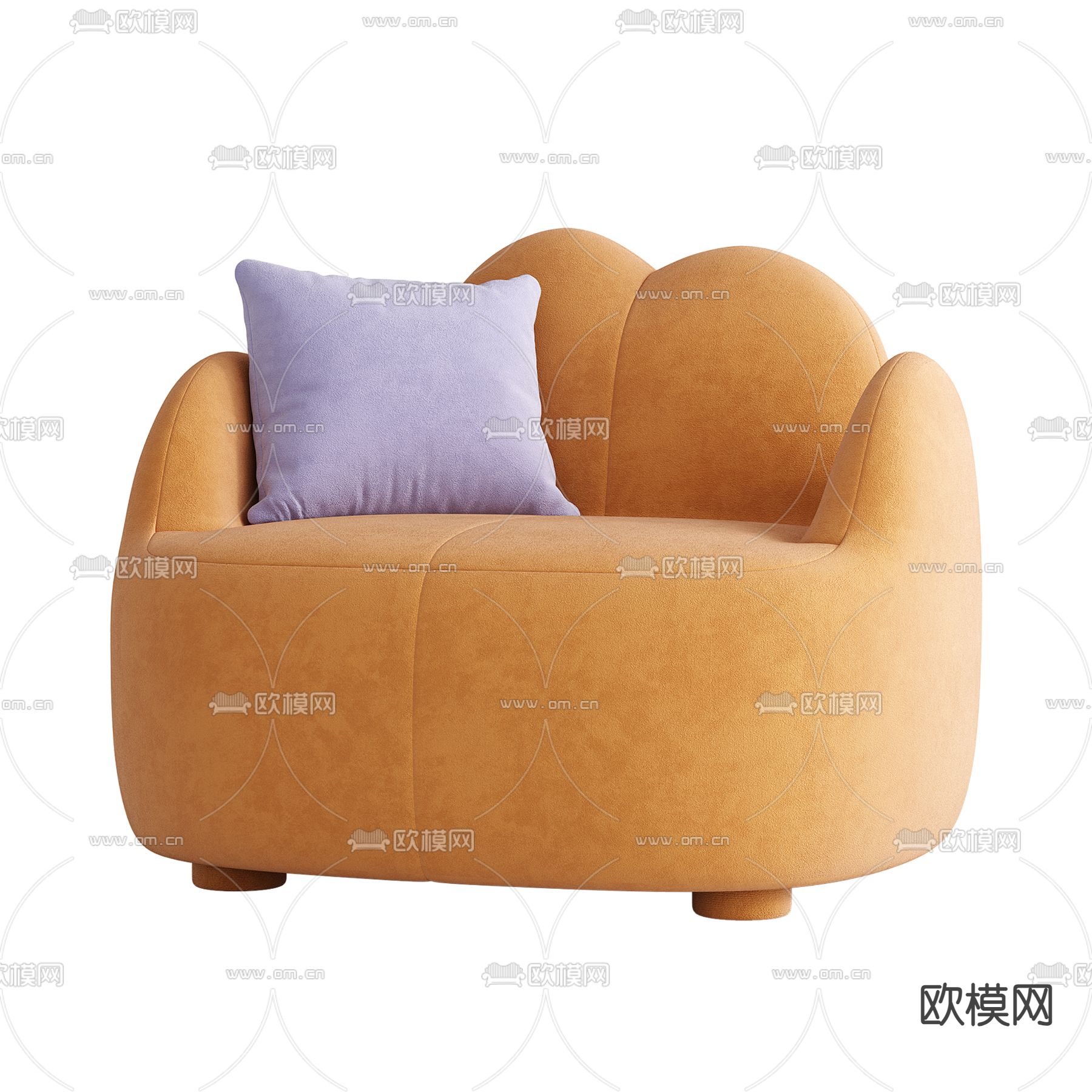 孟菲斯风沙发 单人沙发3d模型下载（渲染图4）