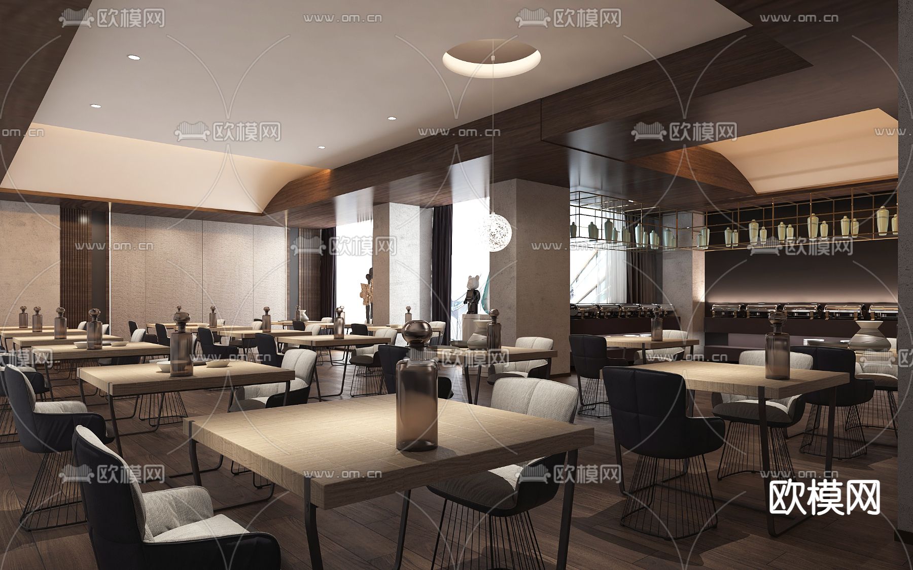 自助餐厅3d模型下载