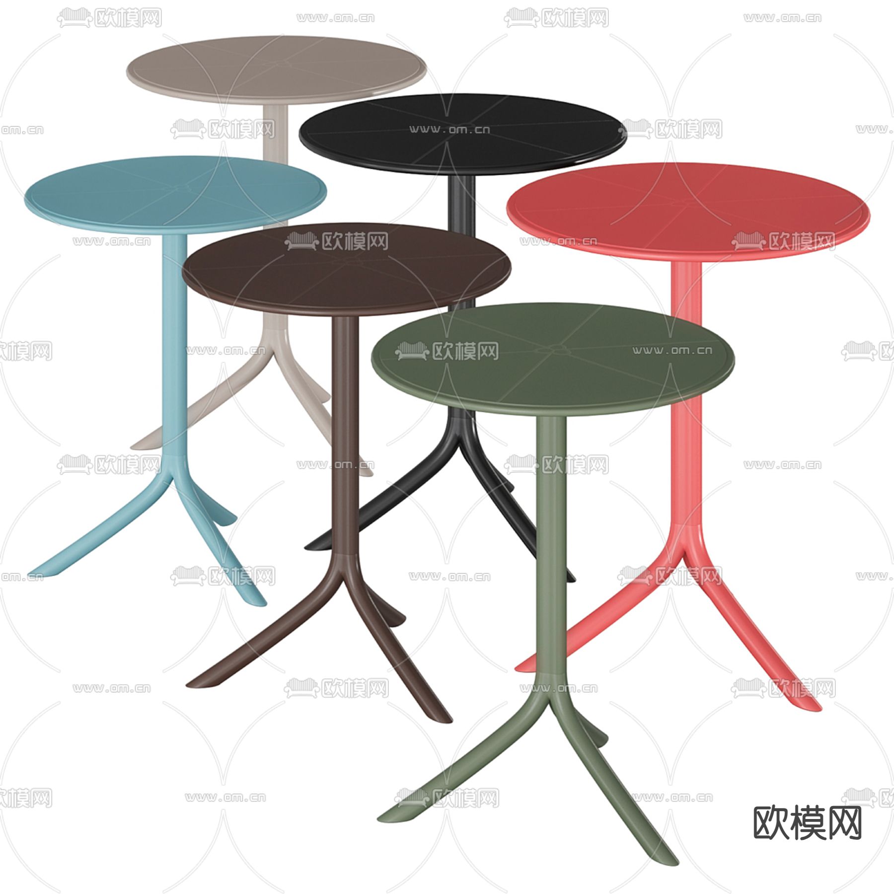 圆几 角几 边几3d模型下载（渲染图1）