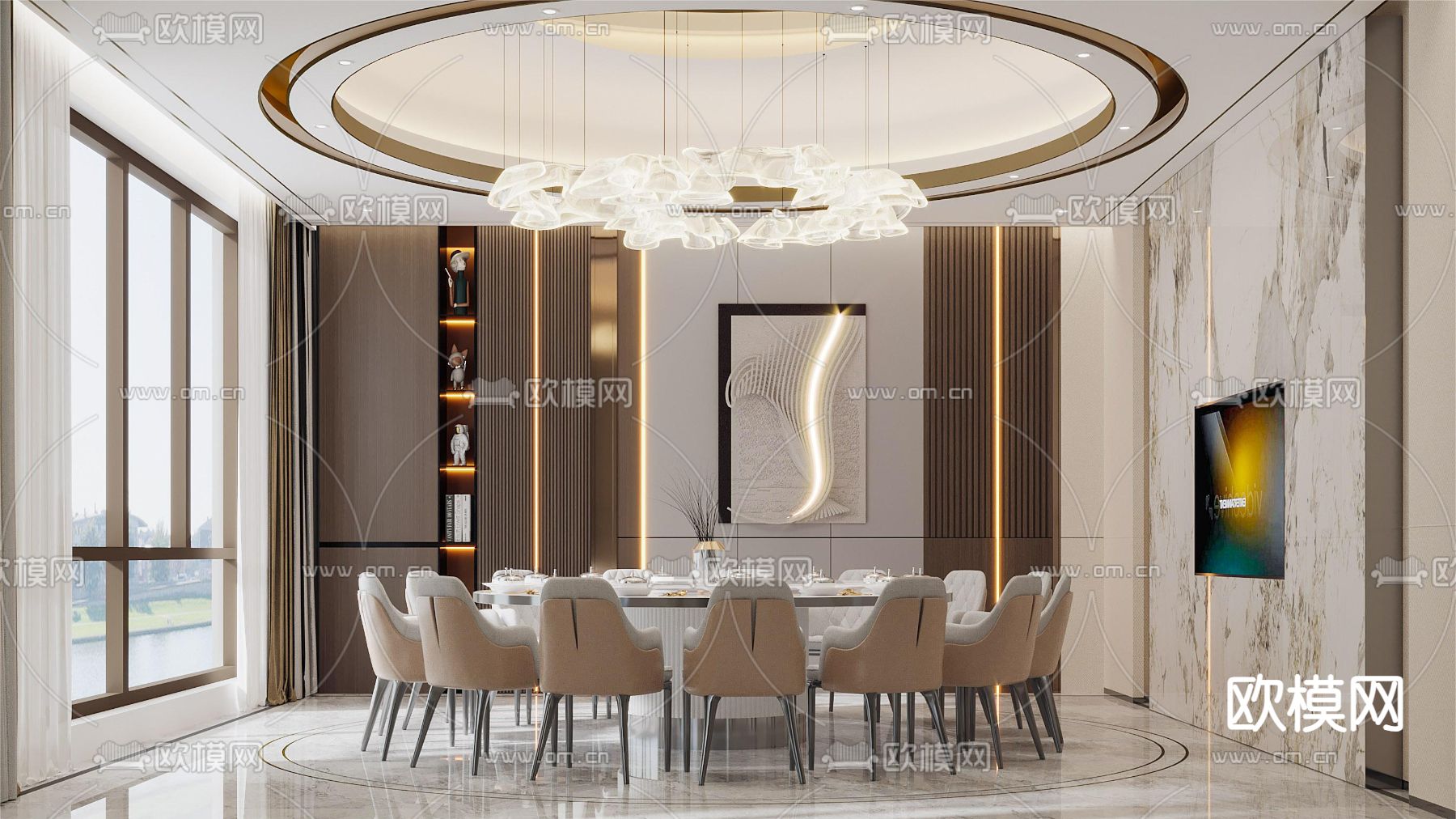 餐厅包厢 包房 包间3d模型下载