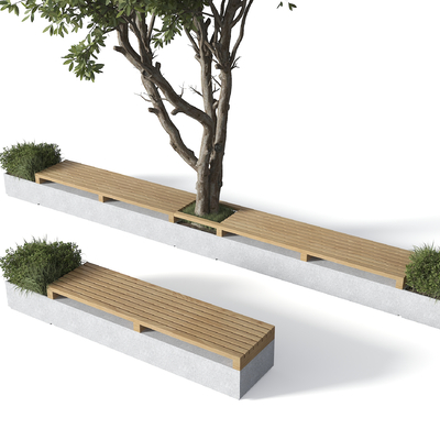  景观树池坐凳su模型 