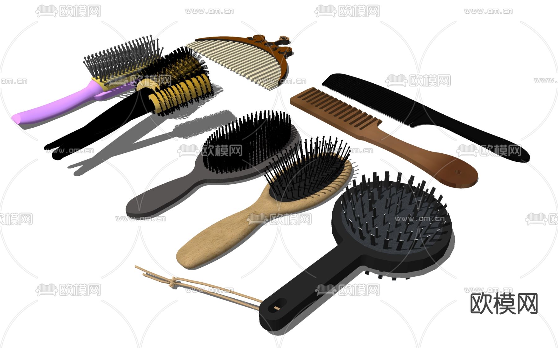 梳子 头梳su模型下载（渲染图2）