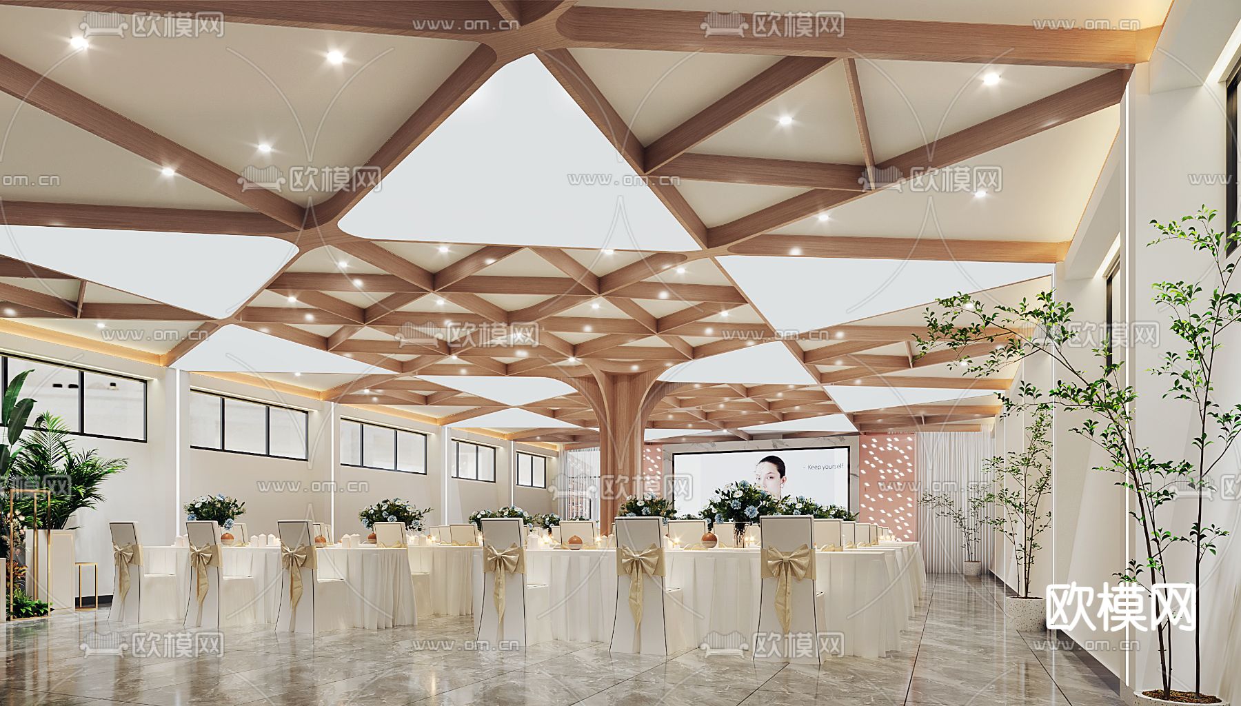 酒店会议厅 大堂演讲厅3d模型下载