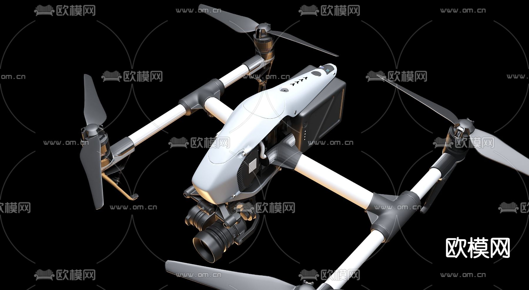 智能飞机 无人机3d模型下载（渲染图1）