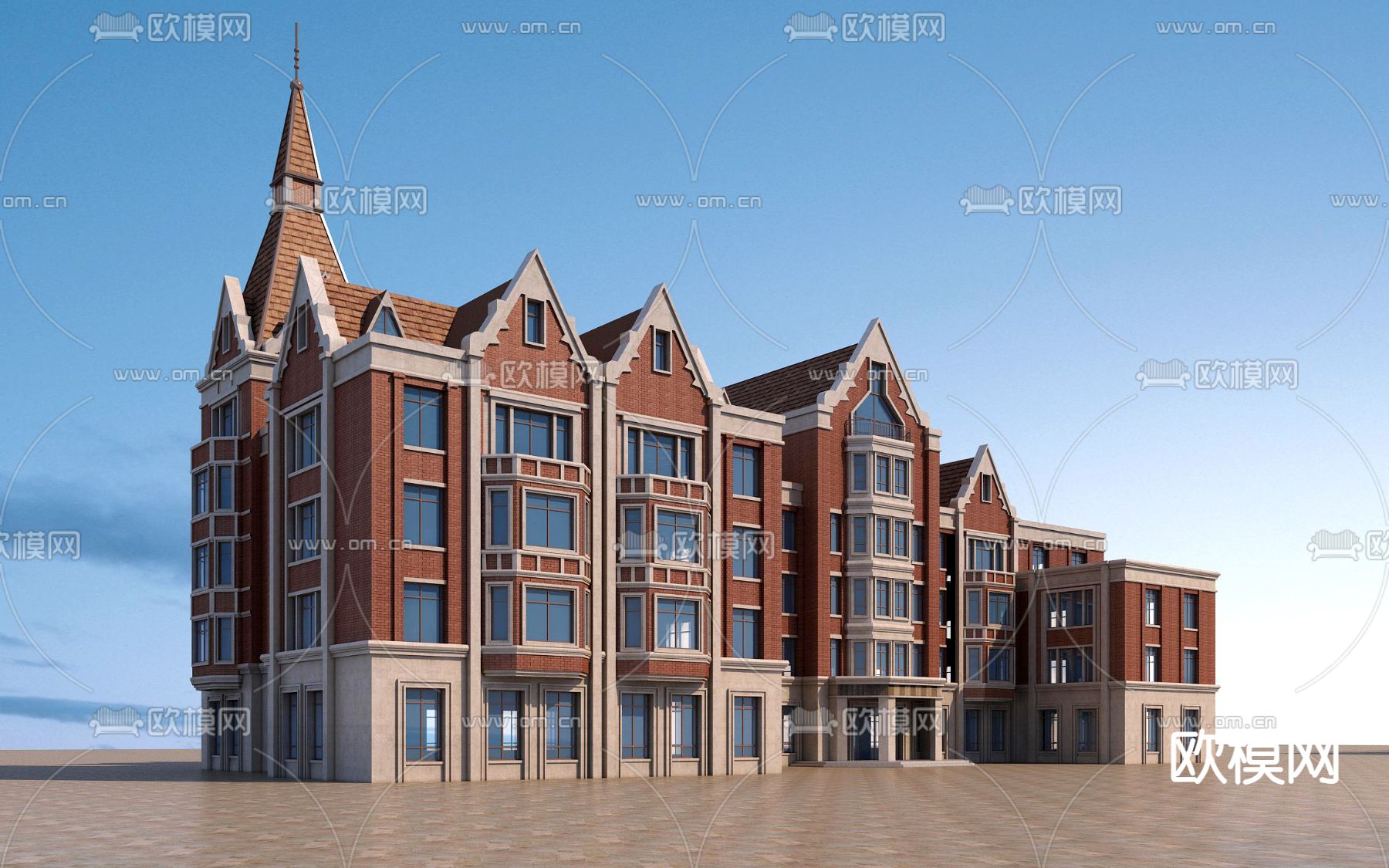 北欧酒店外观3d模型下载（渲染图2）