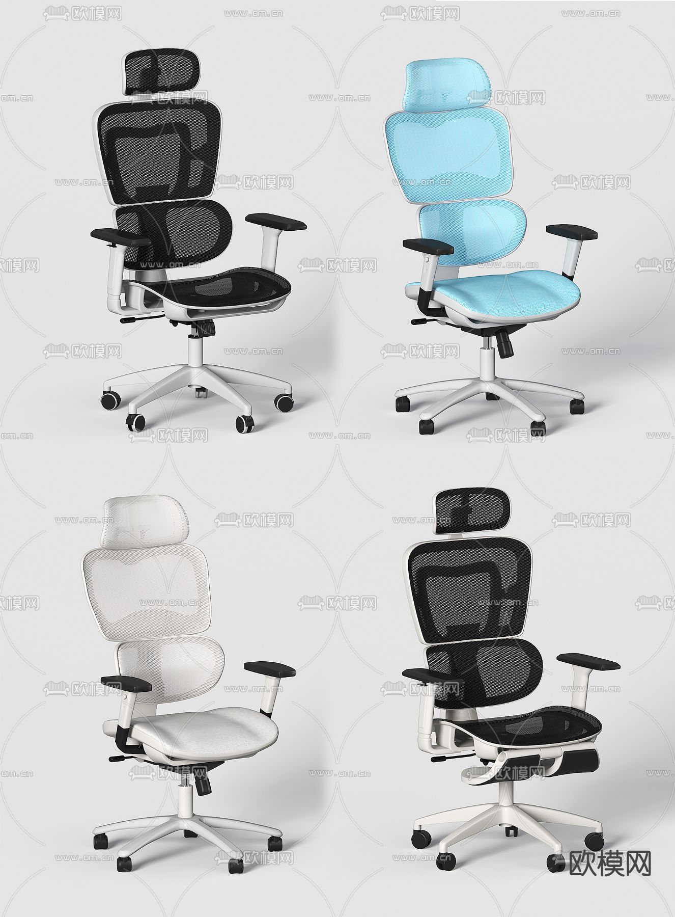 人体工程学椅 办公椅 电竞椅3d模型下载