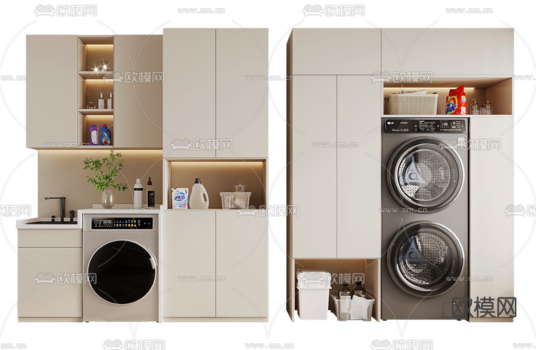 阳台柜 洗衣机柜3d模型下载