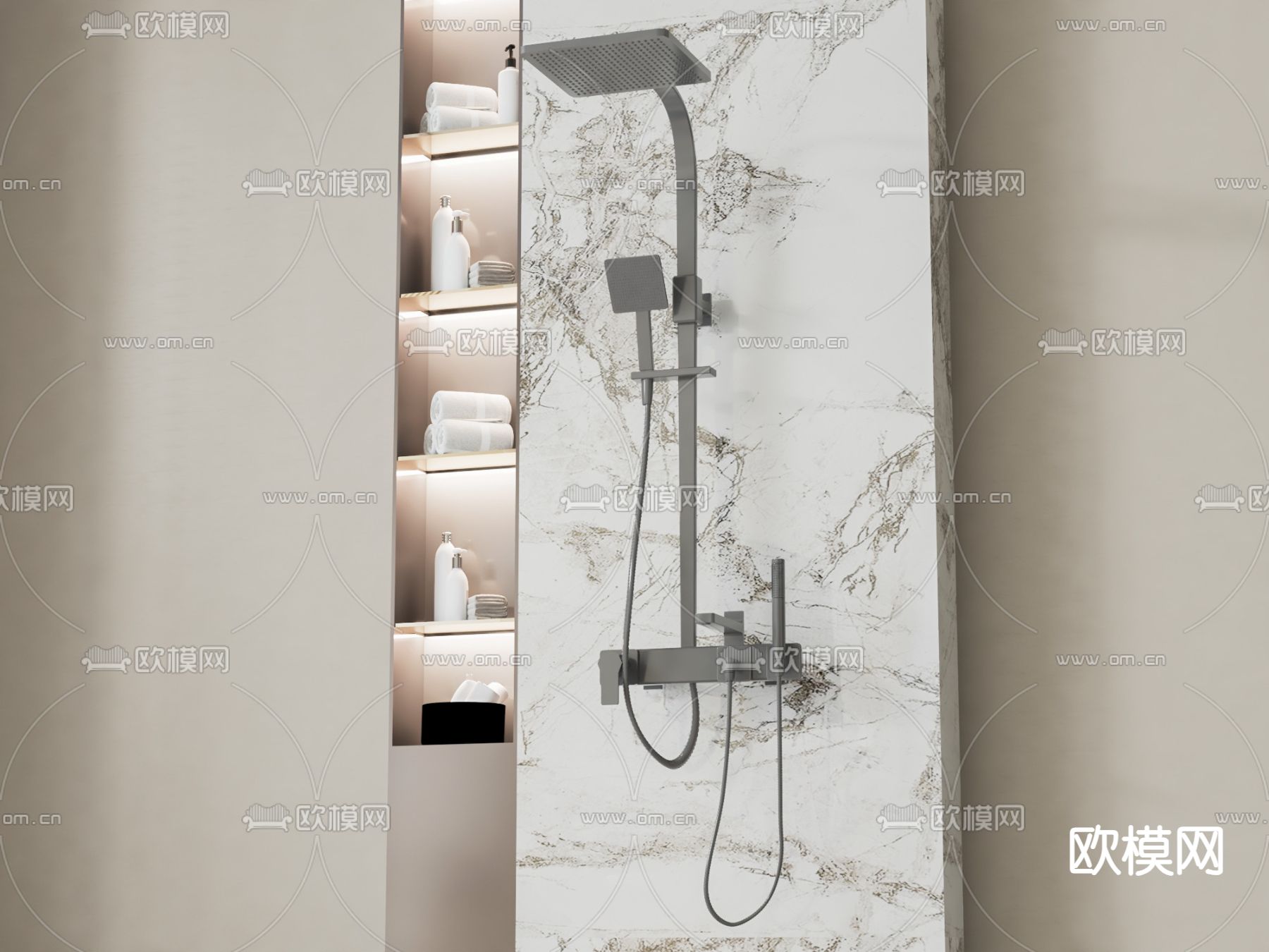 淋浴花洒3d模型下载