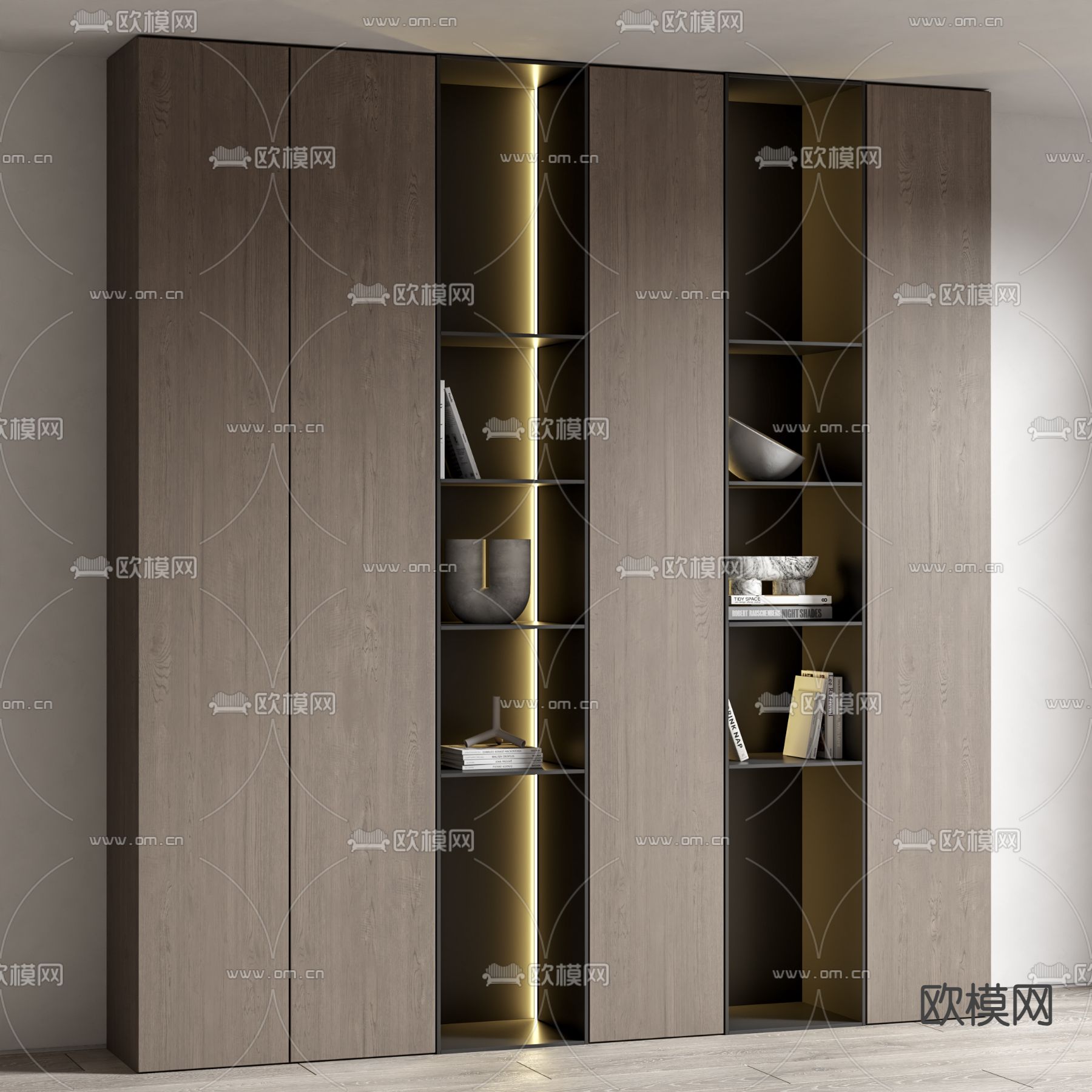 现代书架 置物架 陈列架3d模型下载