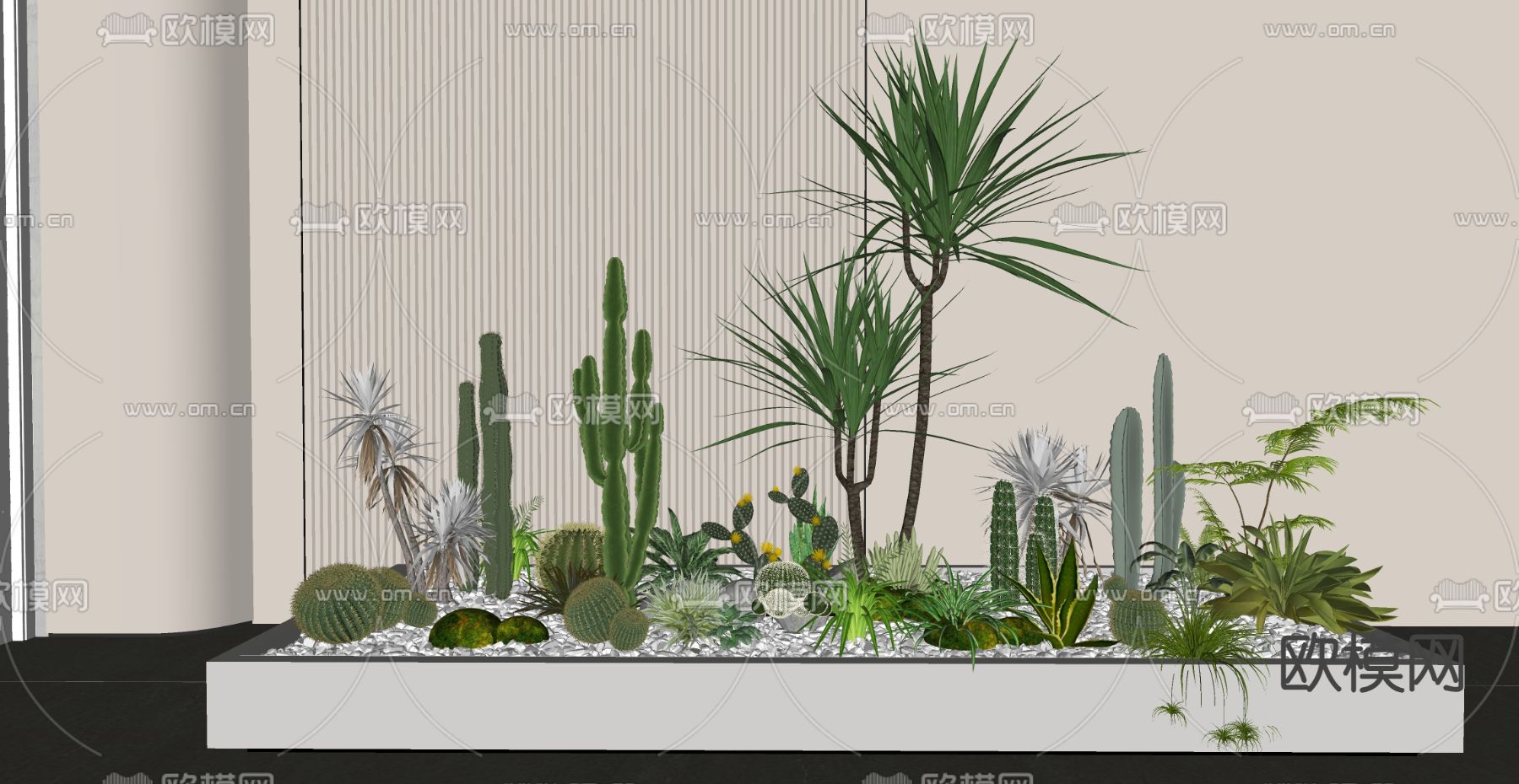 盆栽 植物堆su模型下载（渲染图2）