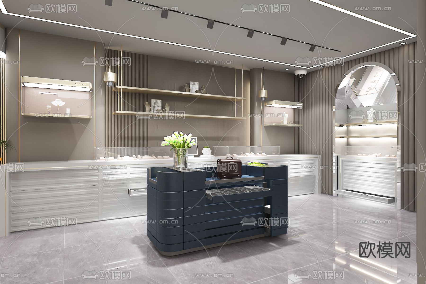 珠宝直播展厅3d模型下载（渲染图1）