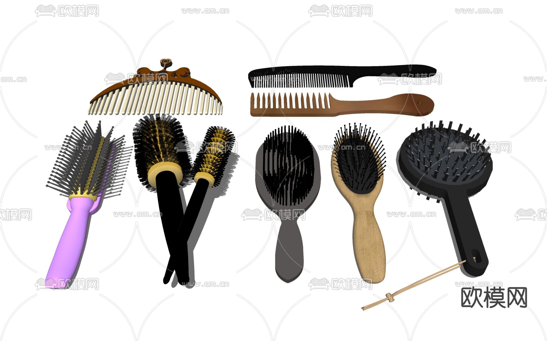 梳子 头梳su模型下载（渲染图1）