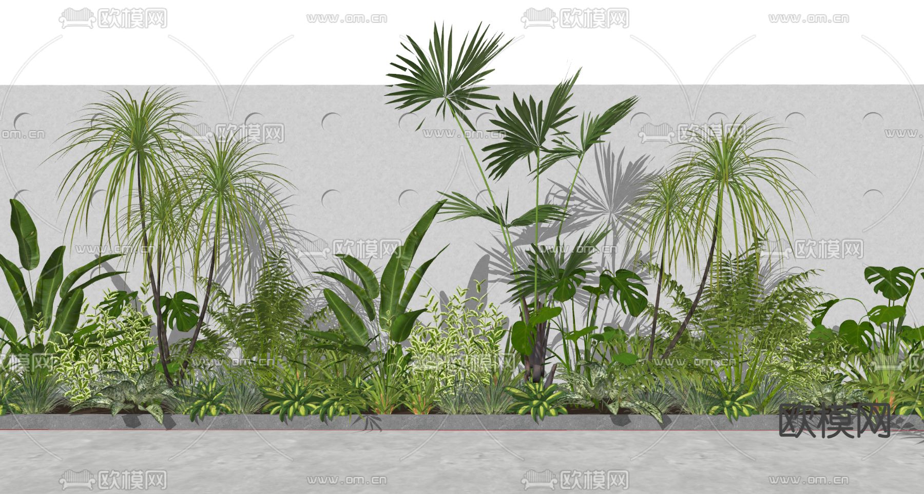 现代庭院绿植 灌木丛su模型下载（渲染图2）