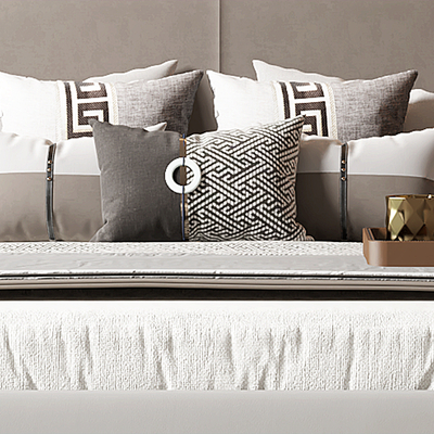  新中式抱枕su模型 