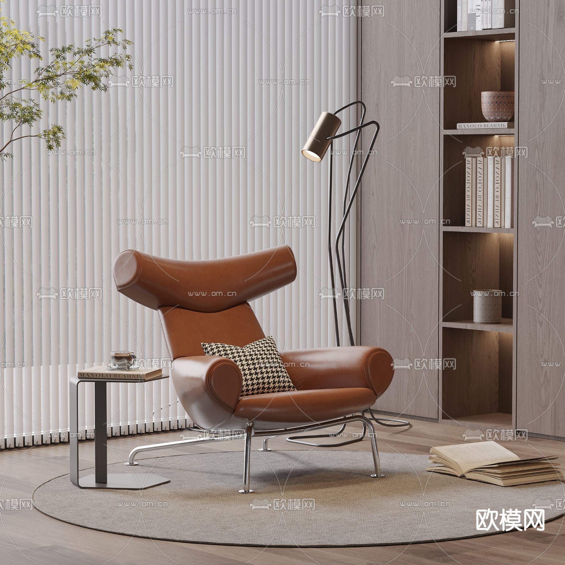 皮革椅子 休闲椅3d模型下载