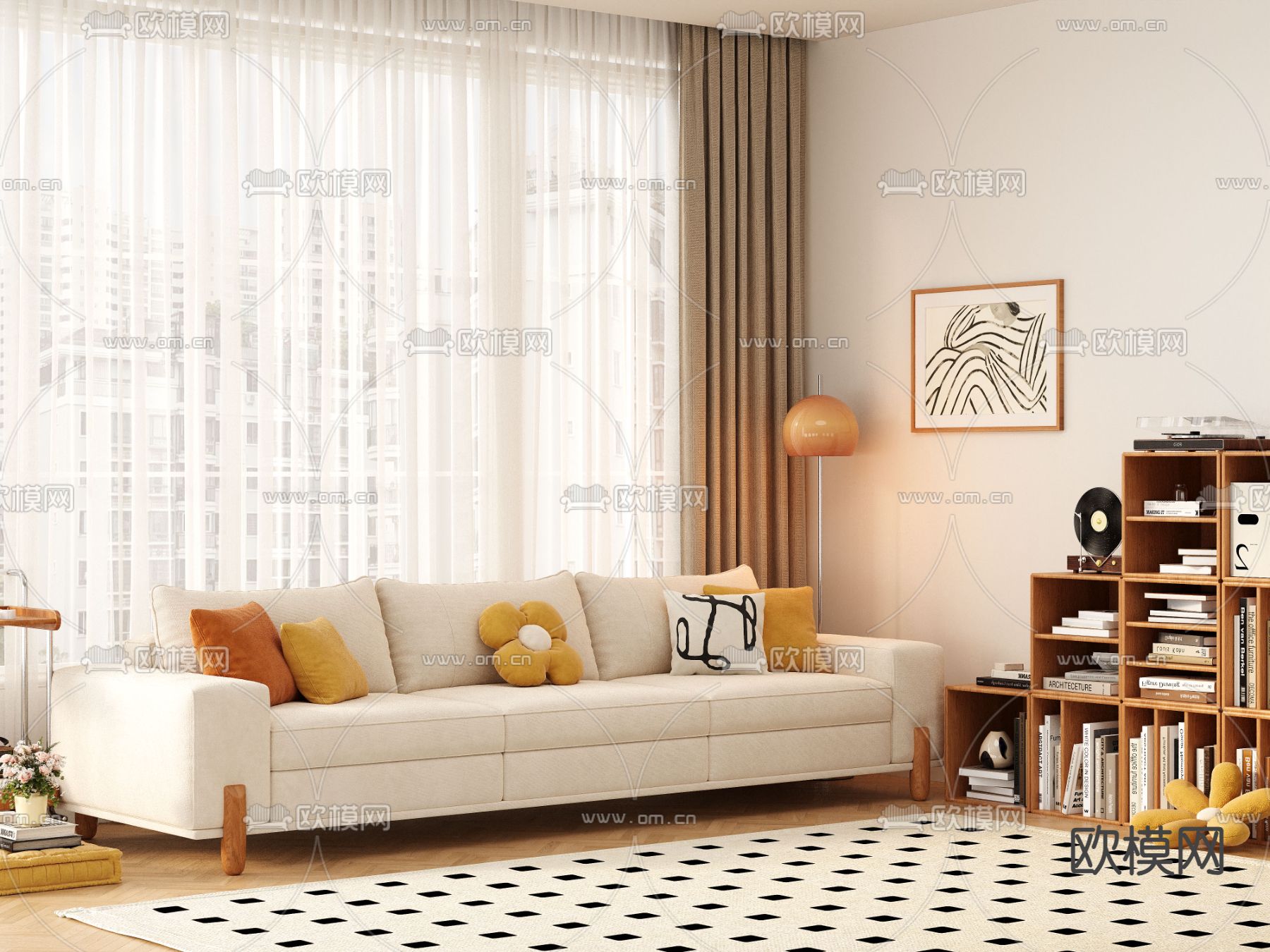 多人沙发 软体沙发 三人沙发3d模型下载