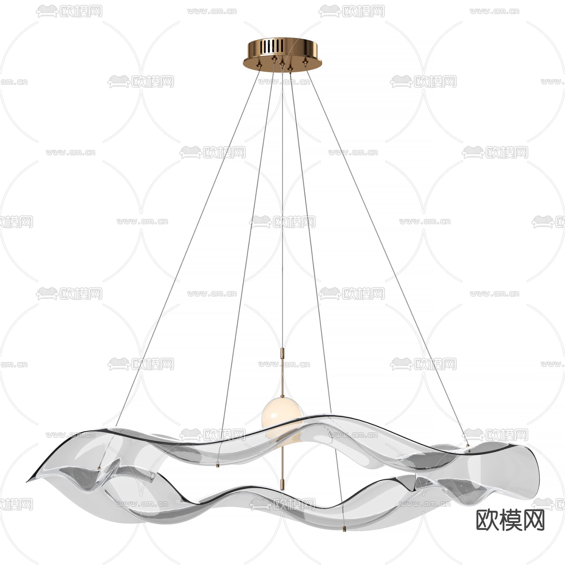 轻奢吊灯su模型下载（渲染图1）