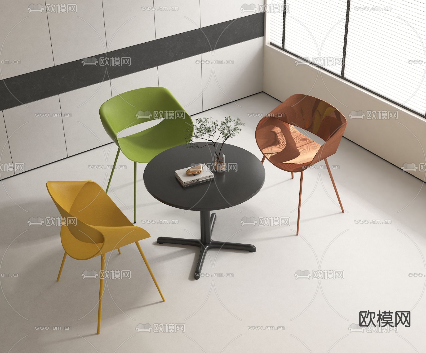 休闲桌椅 洽谈桌椅3d模型下载