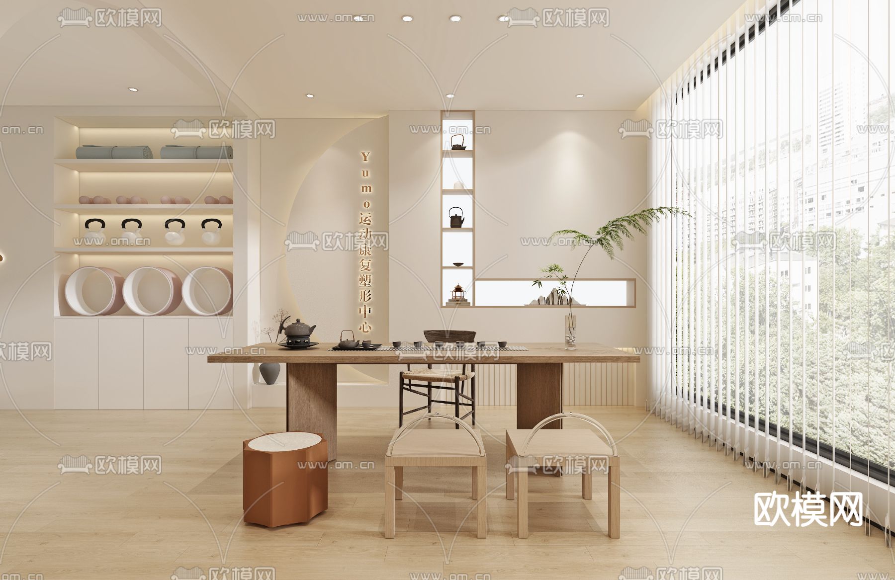 瑜伽室 美容院3d模型下载（渲染图3）