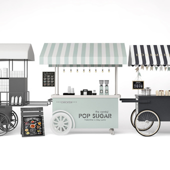 移动售货车 摊位车 贩卖车3d模型