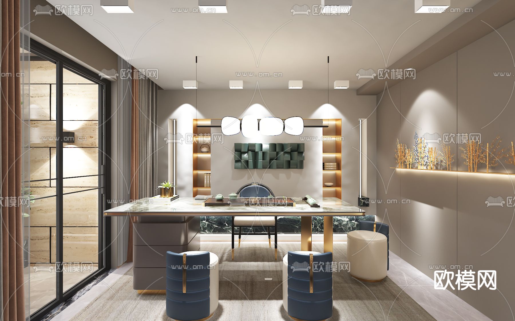 珠宝直播展厅3d模型下载（渲染图4）