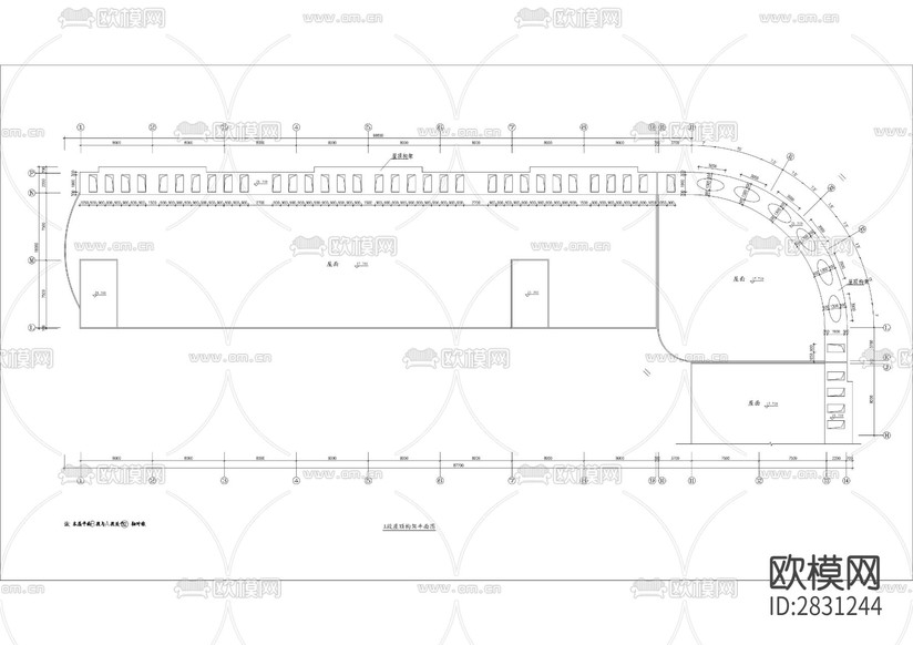 L型宿舍樓全套建筑CAD施工圖下載(渲染圖4)