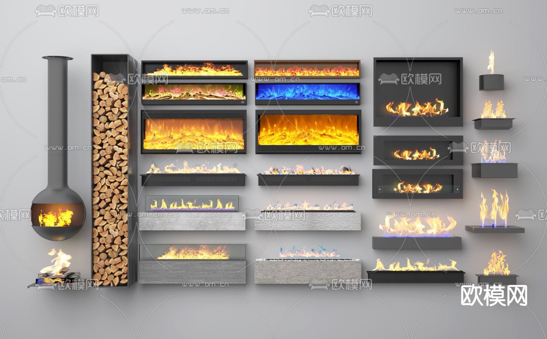 现代壁炉 火炉su模型下载（渲染图1）