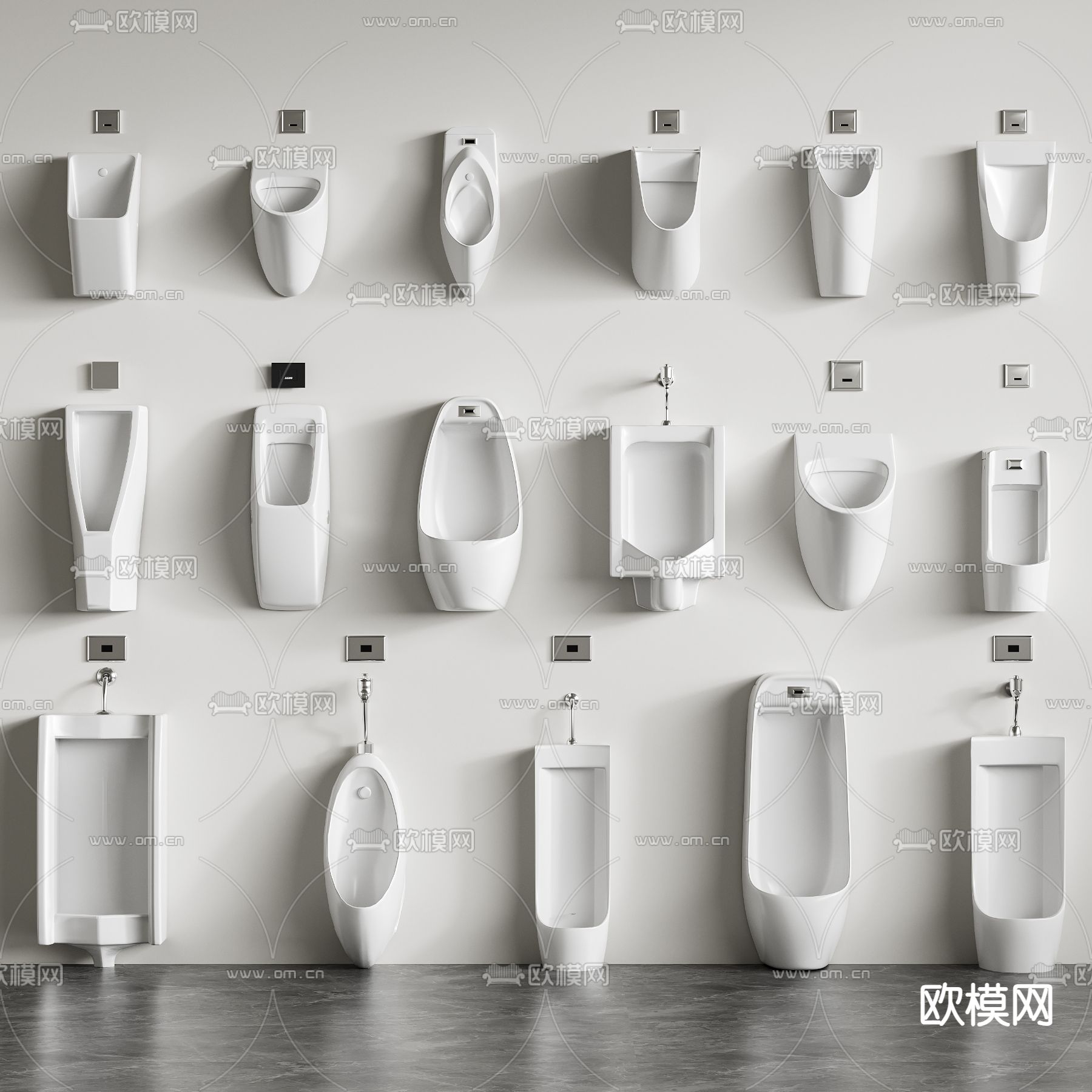 小便斗 尿斗 立便器su模型下载（渲染图1）