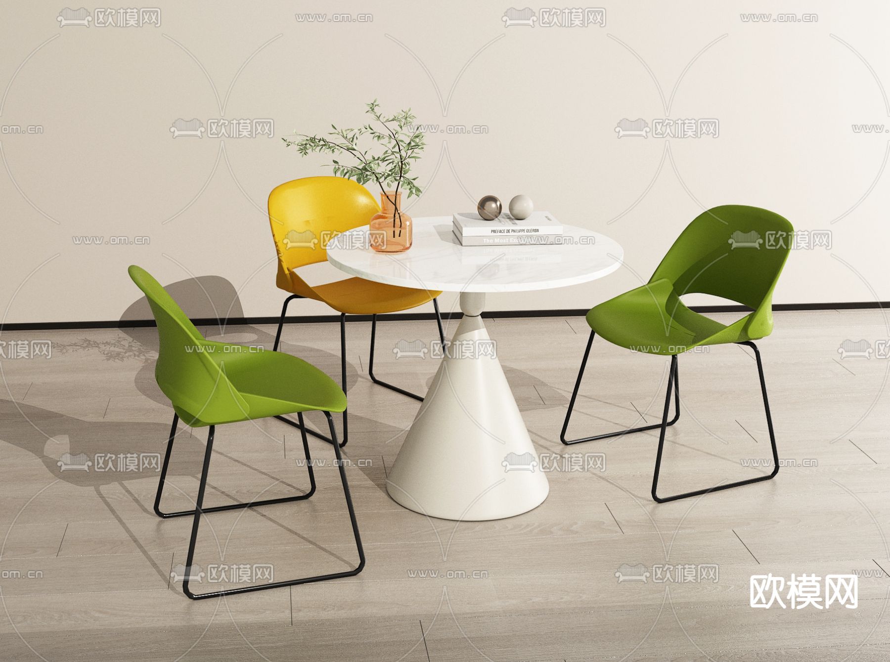 休闲桌椅 洽谈桌椅3d模型下载