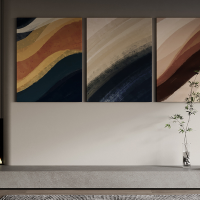  侘寂风装饰画su模型 