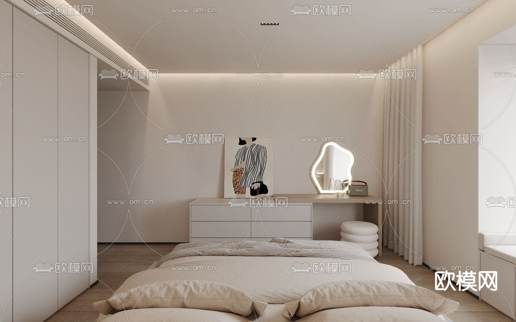 现代客厅3d模型下载（渲染图4）