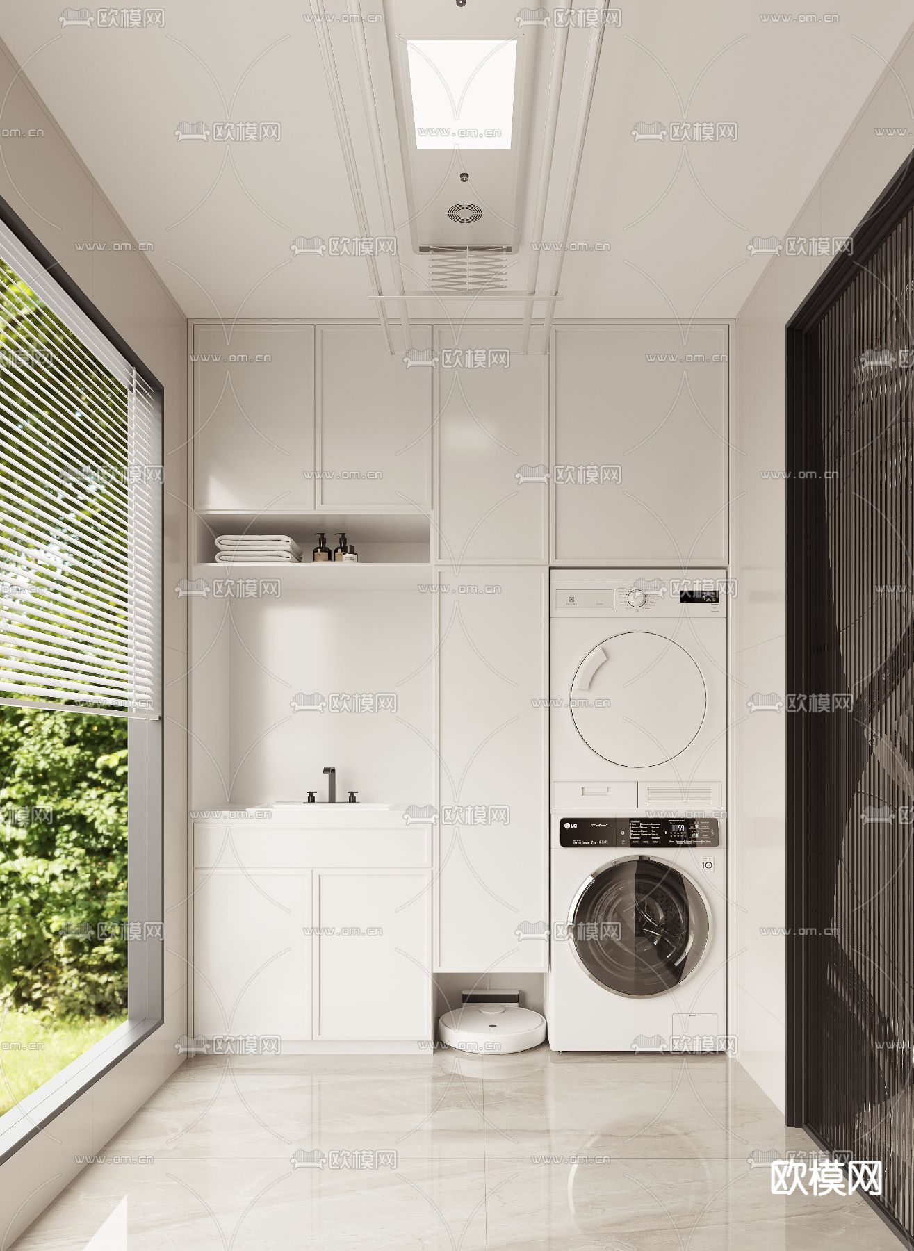 生活阳台 洗衣房3d模型下载