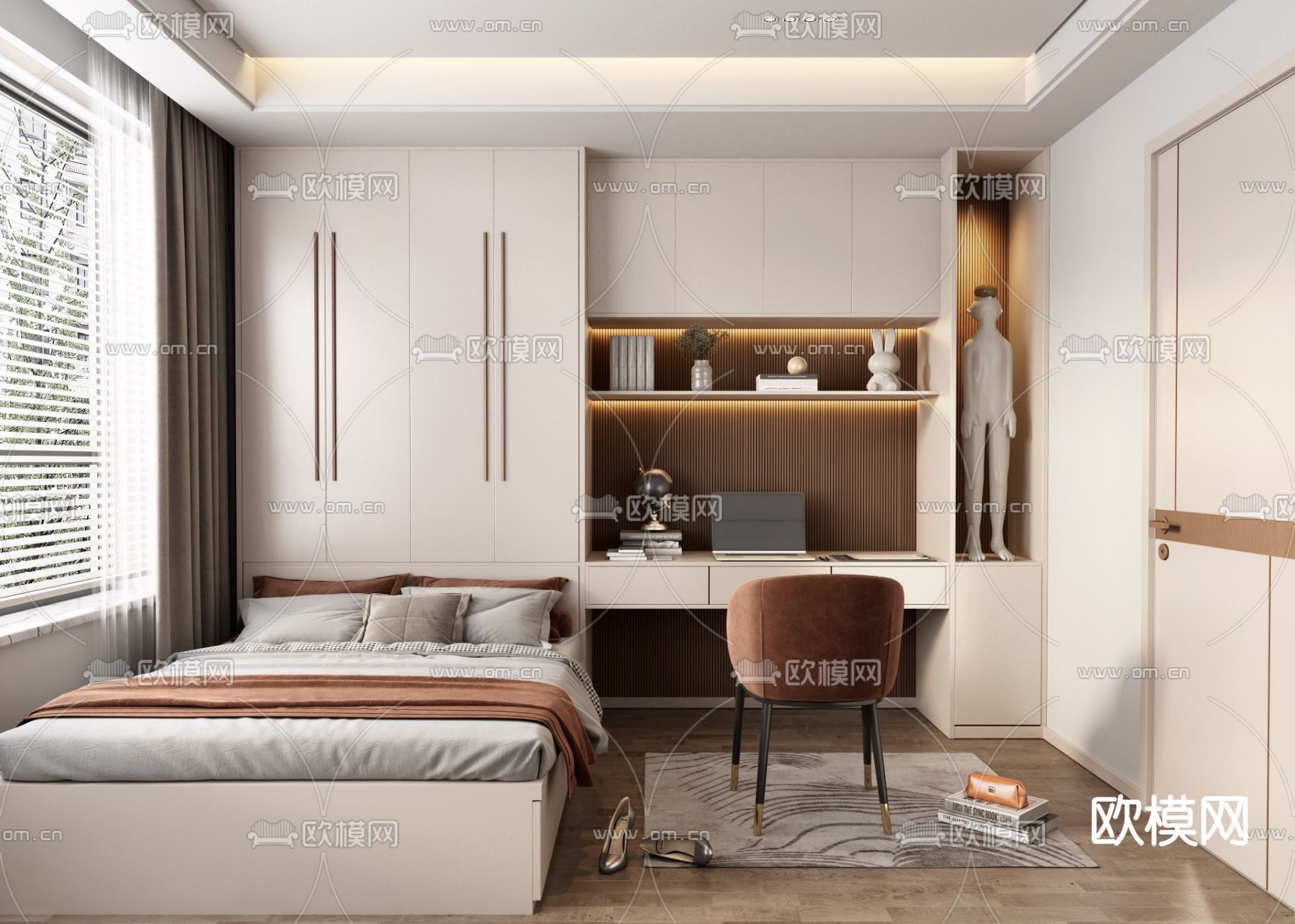 榻榻米卧室 次卧3d模型下载